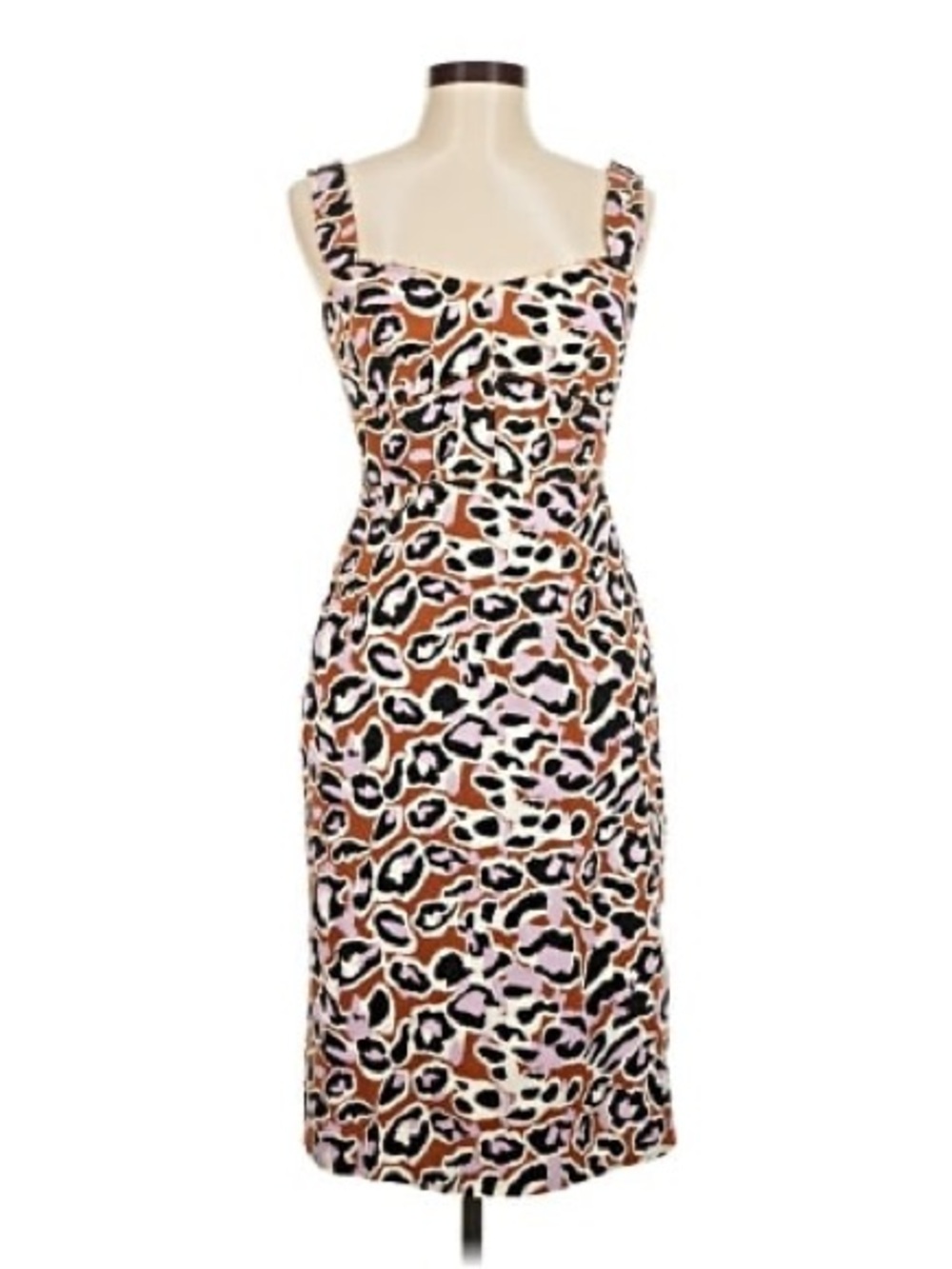 J.Crew Stretch Faille Cocktail Sheath Dress 12 Adobe Orchid Leopard Party Event
